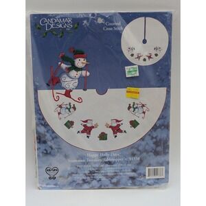 Candamar Designs Happy Holly Days Snowman Tree Skirt 51338 Counted Cross‎ Stitch